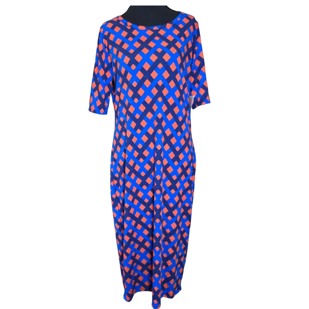 LuLaRoe Julia Dress Geometric Print Comfortable Casual‎ Dress Size L
